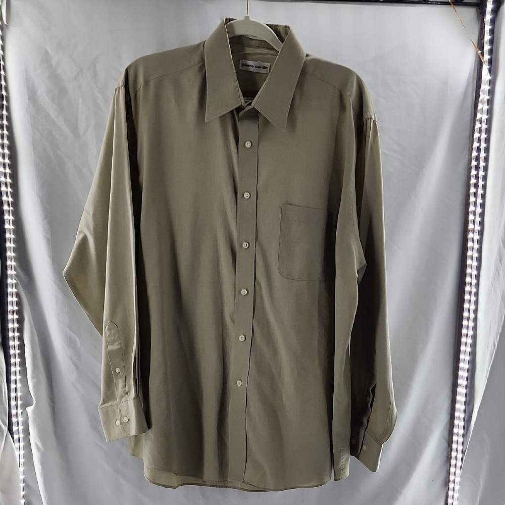 Pierre Cardin Tan Dress Shirt 17 1/2
